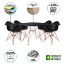 Ver imagem 2 de Mesa de Jantar Redonda Eames Eiffel 90cm Preta com 4 Poltronas Pretas Ferro Cobre