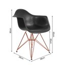 Ver imagem 5 de Mesa de Jantar Redonda Eames Eiffel 90cm Preta com 4 Poltronas Pretas Ferro Cobre