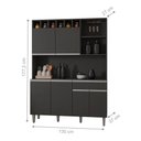Ver imagem 2 de Armário de Cozinha Completo Delara 6 Portas Cinza