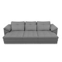 Ver imagem 6 de Sofá Retrátil Manual Sala de Estar Nolan Bipartido 257cm Conforto Premium em Couro Cinza G58 - Gran 