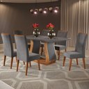 Ver imagem 1 de Mesa de Jantar 6 Lugares Taina com Vidro Mel/grafite - Viero Móveis