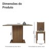 Conjunto Sala de Jantar Mesa Tampo de Vidro 4 Cadeiras Madesa - 3