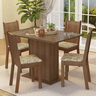 Conjunto Sala de Jantar Mesa Tampo de Vidro 4 Cadeiras Madesa - 1