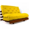 Sofá Cama Casal Futon Tokio Amarelo Madeira Maciça Imbuia - 1