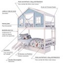 Ver imagem 4 de Beliche Solteiro Casinha Dos Sonhos com Varanda 02 Gavetas Kit Escorregador Madeira Maciça Branco
