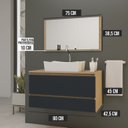 Ver imagem 4 de Gabinete Banheiro Grécia 80 Cm Armário com Cuba e Espelheira:titanium
