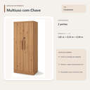 Ver imagem 4 de Armário Multiuso com Chave 2 Portas Cinamomo Formimóveis