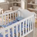 Ver imagem 3 de Berço Infantil com Colchão D18 Impermeável 130x60cm Branco - Mpozenato