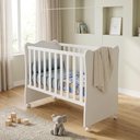 Ver imagem 1 de Berço Infantil com Colchão D18 Impermeável 130x60cm Branco - Mpozenato