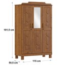 Ver imagem 2 de Guarda Roupa Roupeiro 3 Portas com Espelho Linha Cobre 1271c Castanho Finestra