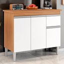 Ver imagem 2 de Balcão de Cozinha Tatiane 95cm Amêndoa-branco com Tampo Mdp - Ajl Móveis Amêndoa-branco