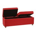 Ver imagem 2 de Canto Alemão Recamier Bau + Painel Madri 120cm Suede Vermelho - Inova Decor