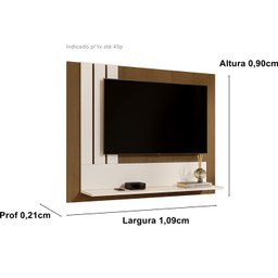 Painel Sala Para TV até 43 Polegadas 5119 Smart - Nature / Off White - JM Casa dos Moveis - 2