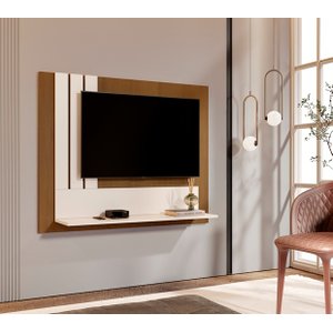 Painel Sala Para TV até 43 Polegadas 5119 Smart - Nature / Off White - JM Casa dos Moveis