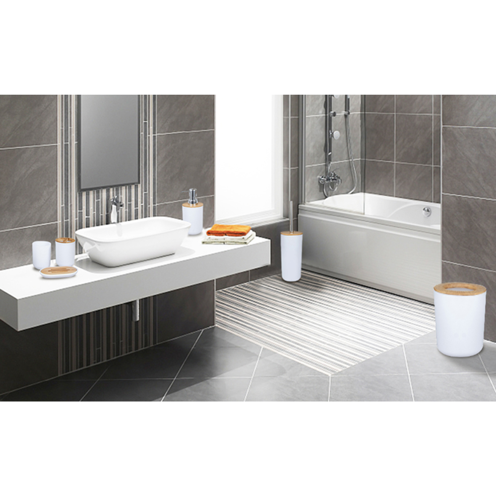 Kit Acessórios Banheiro Lavabo Saboneteira Completo 6 Peças:Branco5346 - 3
