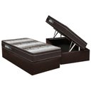 Ver imagem 1 de Cama Box Baú Solteiro: Colchão Anatômico Ortobom Ortopédico Light + Base Crc Courano Brown(