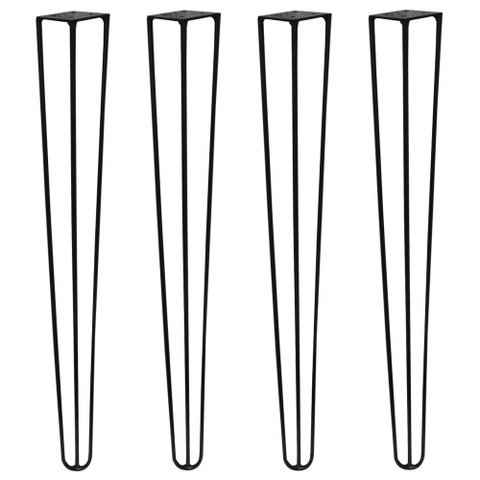 Kit 4 Pés de Metal 60 CM Hairpin Legs Mesa de Canto Aparador Preto