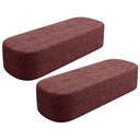 Ver imagem 1 de Kit 02 Puffs Decorativo Orgânico para Living Quarto 140cm Doha W01 Linho Bordô - Lyam Decor