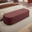 Ver imagem 3 de Kit 02 Puffs Decorativo Orgânico para Living Quarto 140cm Doha W01 Linho Bordô - Lyam Decor