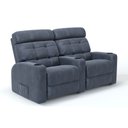 Ver imagem 1 de Sofá 2 Lugares Reclinável Elétrico em Suede Cor Azul Dennin Linha Cinema