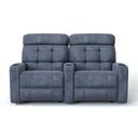 Ver imagem 2 de Sofá 2 Lugares Reclinável Elétrico em Suede Cor Azul Dennin Linha Cinema
