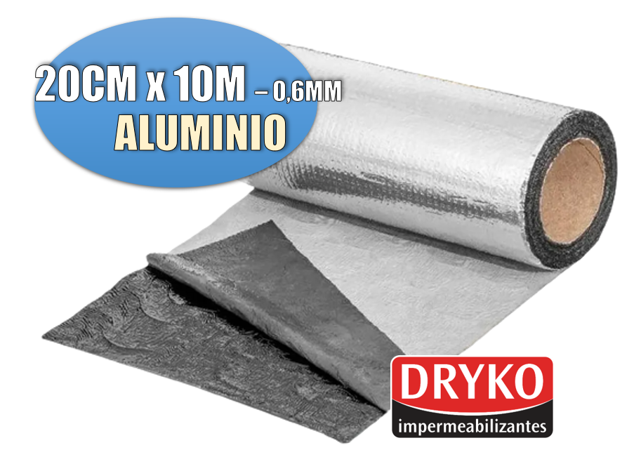 Manta Asfaltica / Térmica Vedatudo Aluminio 20cm x 10m 0,6mm Dryko - 2