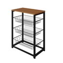 Ver imagem 2 de Fruteira com Suporte para Micro-ondas Barcelona Aço Preto Cesto Preto Tampo Canela