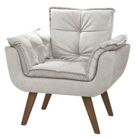 Poltrona Orion 01 Lugar Base Palito - Bege
