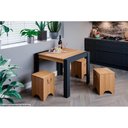 Ver imagem 5 de Mesa para Cozinha Grace + Tampo Madeirado 90x90cm Cinza/Nature - Cimol