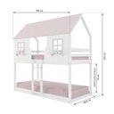Ver imagem 3 de Beliche Montessoriano Casinha Encantada Madeira Maciça Branco/rosa | Housin