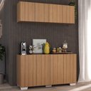 Ver imagem 2 de Conjunto Cantinho do Café Armário e Aparador 4 Portas Multimóveis Mp1085 Rustic/branco