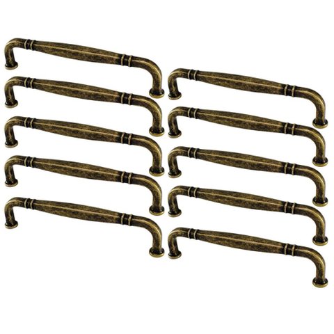 Kit 10 Puxadores Alça Móveis 1767 Grenade Ouro Velho Tambore