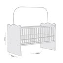 Ver imagem 3 de Berço C/ Rodízios Doce Sonho P/ Jogo de Quarto Infantil Bebê - Branco/branco