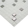 Pastilha de Vidro para Cozinha Banheiro Parede Branco Neve e Metal 30x30cm - La Bella Griffe - 3