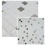 Pastilha de Vidro para Cozinha Banheiro Parede Branco Neve e Metal 30x30cm - La Bella Griffe - 2