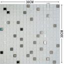 Ver imagem 6 de Pastilha de Vidro para Cozinha Banheiro Parede Branco Neve e Metal 30x30cm - La Bella Griffe