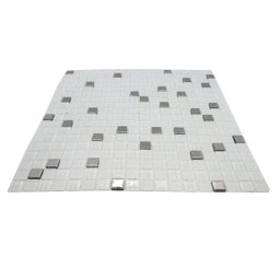 Pastilha de Vidro para Cozinha Banheiro Parede Branco Neve e Metal 30x30cm - La Bella Griffe - 5