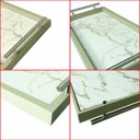 Ver imagem 5 de Bandeja Retangular Café da Manhã com Alça Inox 25x46cm Champanhe/marmorizado - Arkell