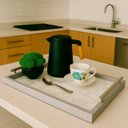 Ver imagem 6 de Bandeja Retangular Café da Manhã com Alça Inox 25x46cm Champanhe/marmorizado - Arkell