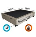 Ver imagem 2 de Cama Box Baú Casal Blindado Suede Bege Com Pistão A Gás