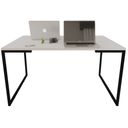 Ver imagem 2 de Mesa Escritório Base Metal Preto Tampo Branco 120 Cm