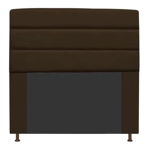 Cabeceira Estofada Turim 100CM Solteiro Suede Marrom - D A DECOR