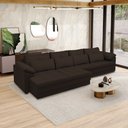 Ver imagem 1 de Sofá Retrátil Manual Sala de Estar Nolan Bipartido 379cm Conforto Premium em Couro Marrom G58 - Gran