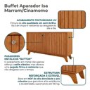 Ver imagem 4 de Buffet Aparador 4 Portas com Pés em MDF 152x76,5x38,5cm