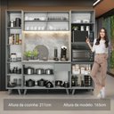 Ver imagem 2 de Armário de Cozinha Completa 220cm Cinza Nice Madesa 05 Cinza