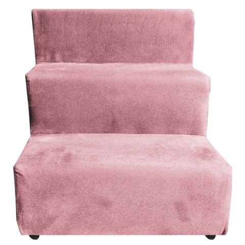 Escada Pet para Cães e Gatos Teddy 3 Degraus Rosa
