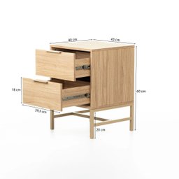 Mesa de Cabeceira Square 2 Gavetas 60 Cm X 43 Cm X 40 Cm Tauari - 6