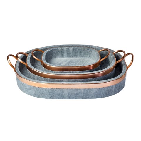 Jogo de Travessa Oval Lasanheira em Pedra Sabão