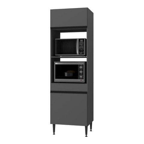 Paneleiro Armário Cozinha para Forno/Micro-Ondas 2 Portas Milano Multimóveis Mp2393 Cinza