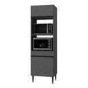Ver imagem 1 de Paneleiro Armário Cozinha para Forno/Micro-Ondas 2 Portas Milano Multimóveis Mp2393 Cinza
